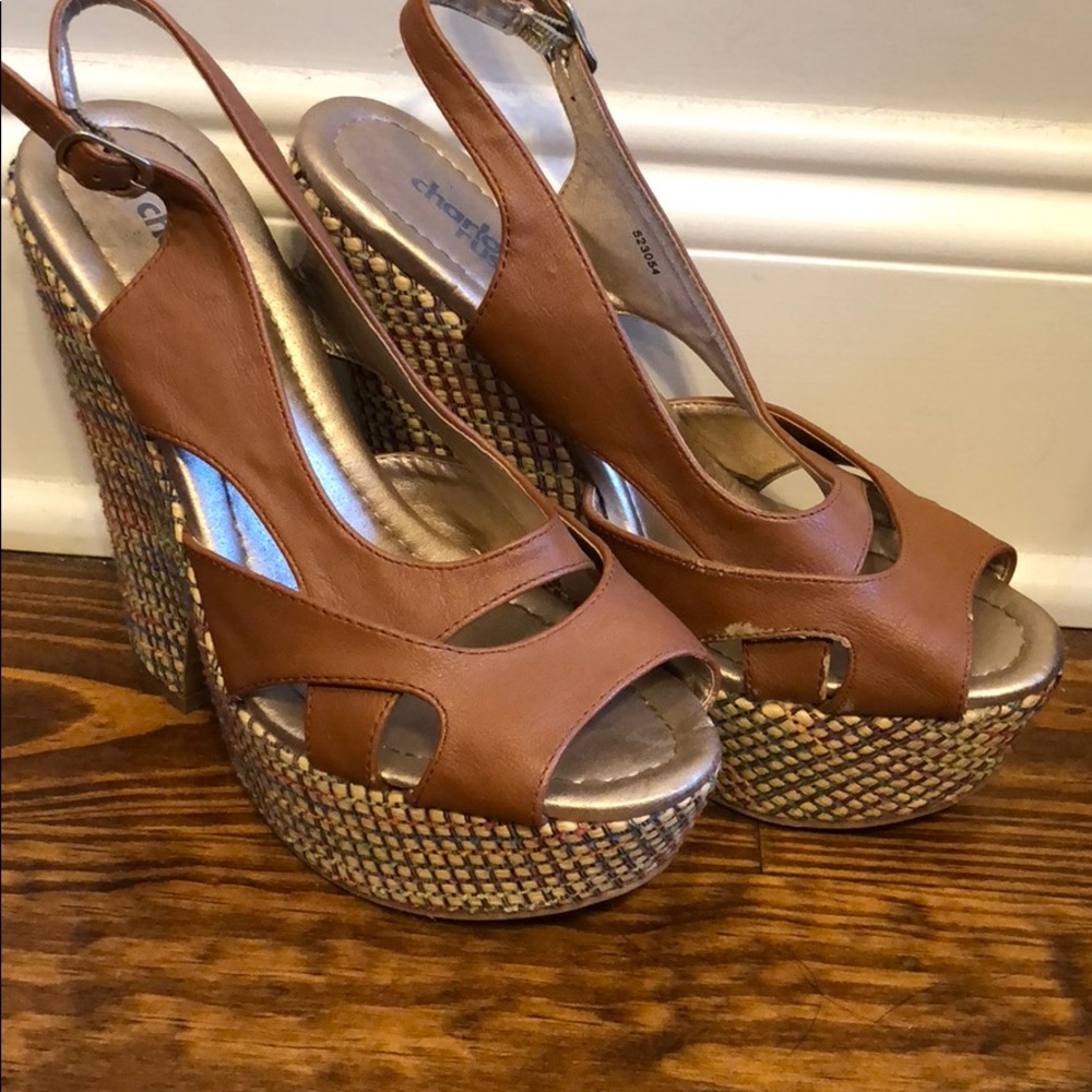 Brown Leather Wedges